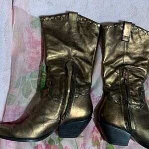 @BCB girls Gold Metallic Cowboy Boots